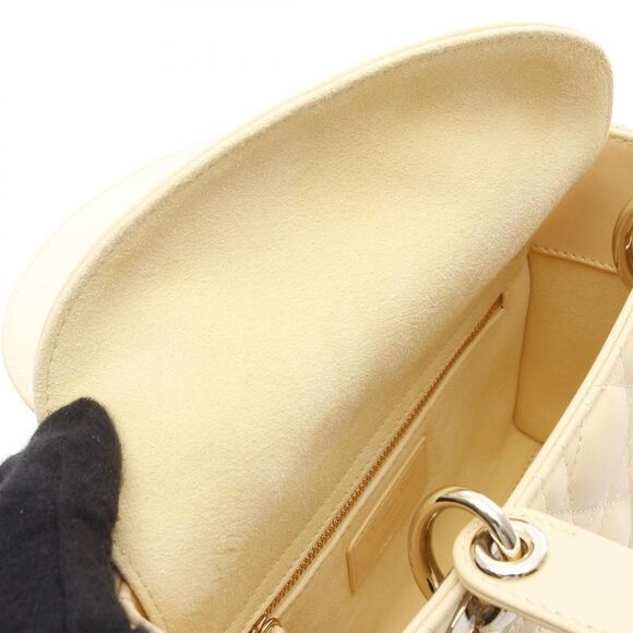 Dior Lady Dior Small Cannage Leather Handbag Yellow - Picture 5 of 6